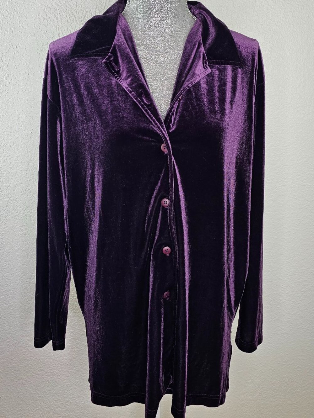 Bechamel Vintage Velvet Button Down Shirt